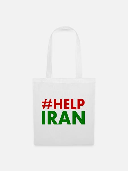 Help iran - Stoffbeutel - Weiß