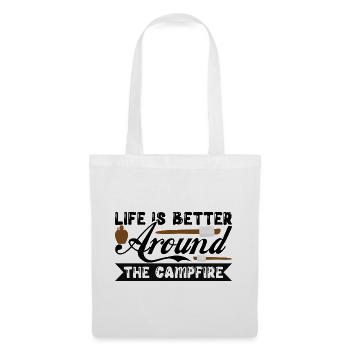 Life Is Better Around The Campfire - Stoffbeutel - Weiß - Vorne