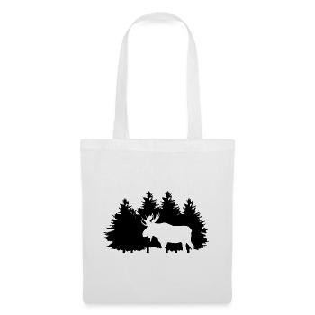 Elk in Forest - Stoffbeutel - Weiß - Vorne