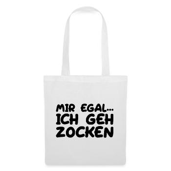 Mir Egal Ich Geh Zocken - Stoffbeutel - Weiß - Vorne