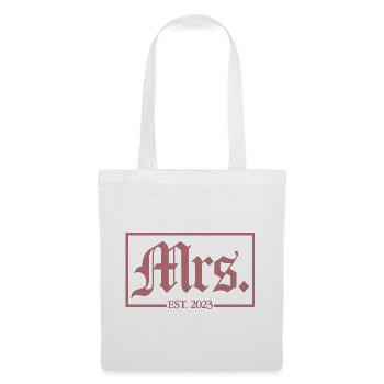 Mme Est. 2023 Fiançailles Mariage Douche nuptiale - Sac en tissu - blanc - Devant