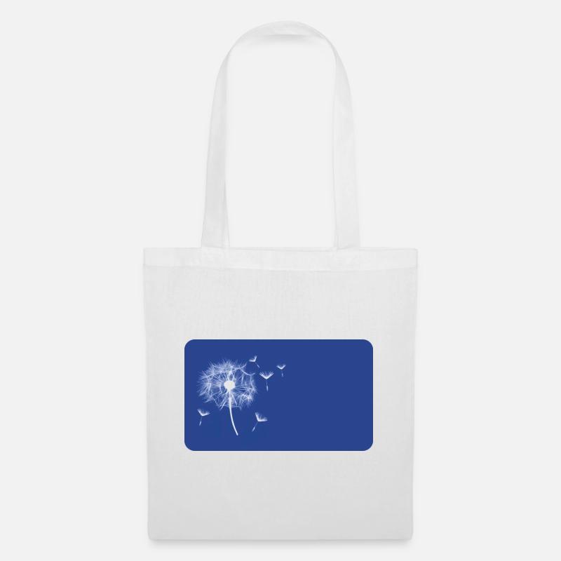 Pusteblume blau - personalisierbar - Stoffbeutel - Weiß
