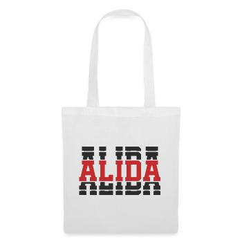 Alida T-Shirt T-Shirt Geschenkidee gestapelter Text - Stoffbeutel - Weiß - Vorne