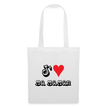 J'aime ma maman - Sac en tissu - blanc - Devant