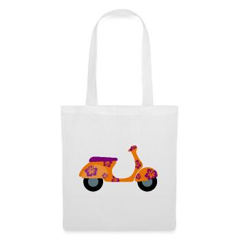 Scooter Hawaii Hibiscus Holiday Retro Fan Fun Vintage - Tote Bag - white - Front