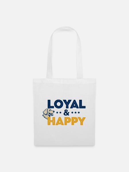 Loyal & Happy Dog Logo - Stoffbeutel - Weiß