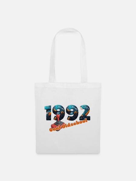 1992 – Retro Digital Übergang - Stoffbeutel - Weiß