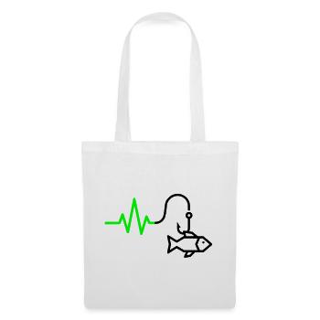 ECG Heart Rate Fish Hook Outline - Tote Bag - white - Front