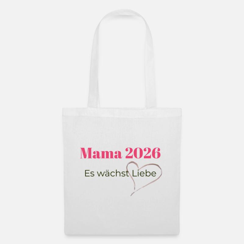 mama_2026-_es_waechst_liebe - Stoffbeutel - Weiß