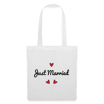 JUST MARRIED. Bachelorette party. VALENTINE'S DAY. COUPLE - Tote Bag - white - Front