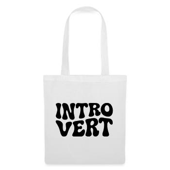 Introvertiertes Retro-Logo im Stil der Siebziger - Stoffbeutel - Weiß - Vorne