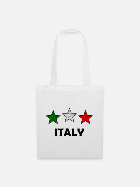 Tri-Sterne Italienische Flagge - Stoffbeutel - Weiß