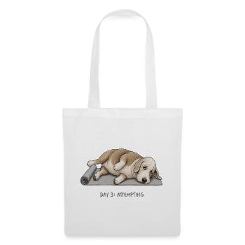 Bedlington Terrier Yoga Dog Day 3 Attempting - Tote Bag - white - Front