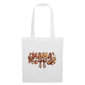 Herbst-Fußball Mama Leopard Bow - Stoffbeutel - Weiß - Vorne