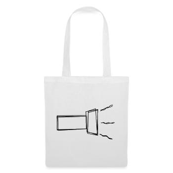 Taschenlampe handgezeichnet - Stoffbeutel - Weiß - Vorne