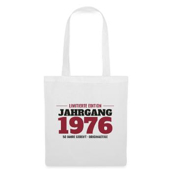 Jahrgang 1976 Limitierte Edition – 50. Geburtstag - Stoffbeutel - Weiß - Vorne