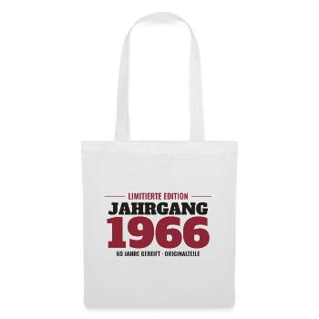 Jahrgang 1966 Limitierte Edition – 60. Geburtstag - Stoffbeutel - Weiß - Vorne