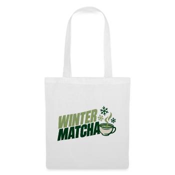 Grüne Winter Matcha Tasse - Stoffbeutel - Weiß - Vorne