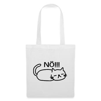 Nö Lustige Faule Katze - Stoffbeutel - Weiß - Vorne