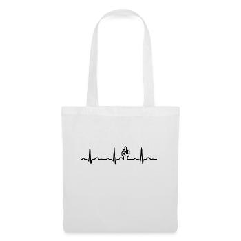 CADEAU - ECG COEUR EN LIGNE MAJEUR BAISE Noir - Sac en tissu - blanc - Devant