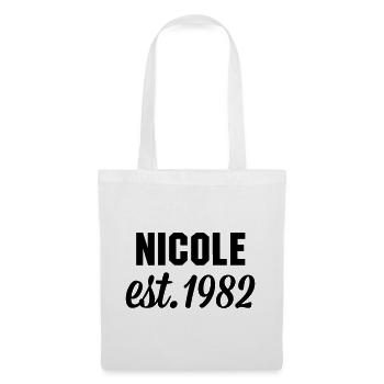 Nicole est 1982 - Stoffbeutel - Weiß - Vorne