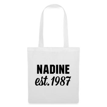 Nadine est 1987 - Stoffbeutel - Weiß - Vorne