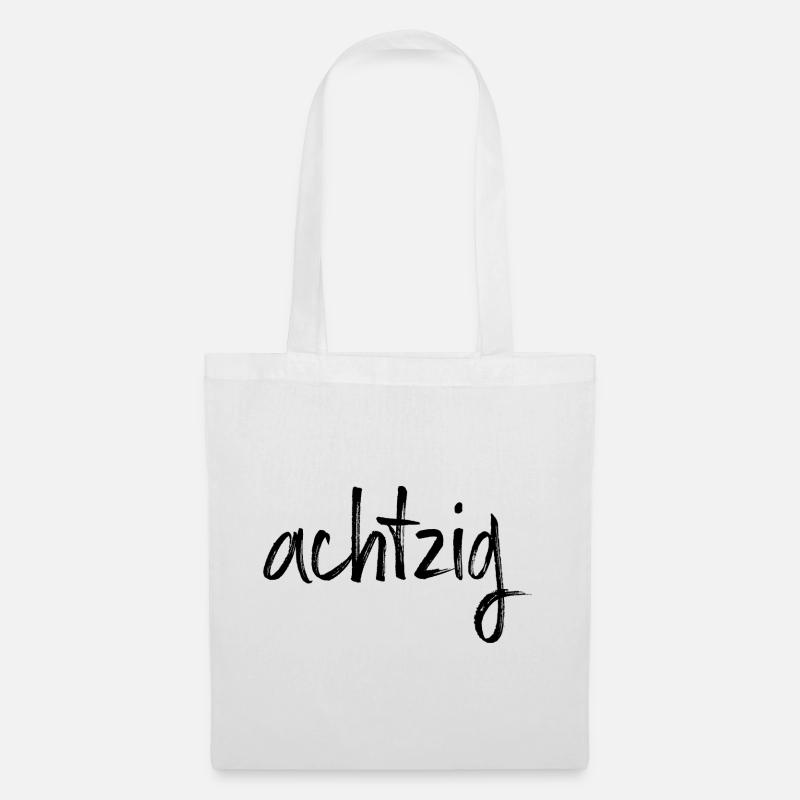 80 achtzig 80. Geburtstag Geschenk - Stoffbeutel - Weiß