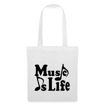 Notenschlüssel Music is Life notenschlüssel Musik - Stoffbeutel - Weiß - Vorne