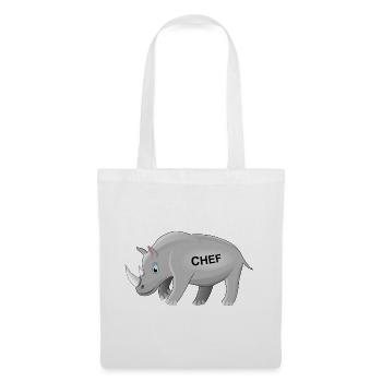 Rhino, patron, rhino, patron, PDG, cadeau drôle - Sac en tissu - blanc - Devant