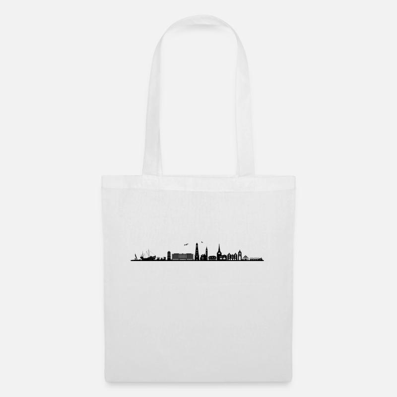 Skyline - Küste Borkum - Stoffbeutel - Weiß