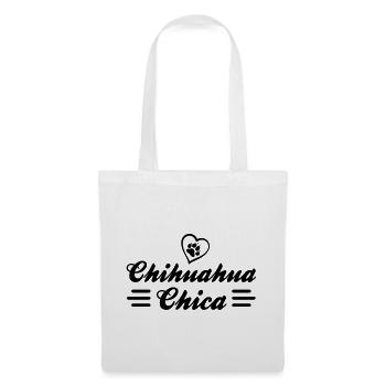 Chihuahua Chica avec le cœur et la patte - Sac en tissu - blanc - Devant