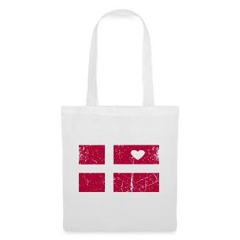 Denmark Flag Design T-Shirt - Tote Bag - white - Front