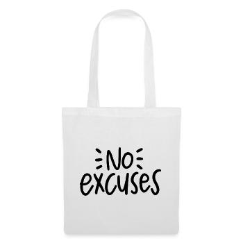 No Excuses Workout Spruch Training - Stoffbeutel - Weiß - Vorne