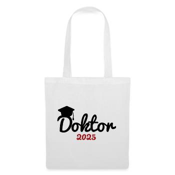 Doktortitel 2025 Doktorhut Promotion Doktor - Stoffbeutel - Weiß - Vorne