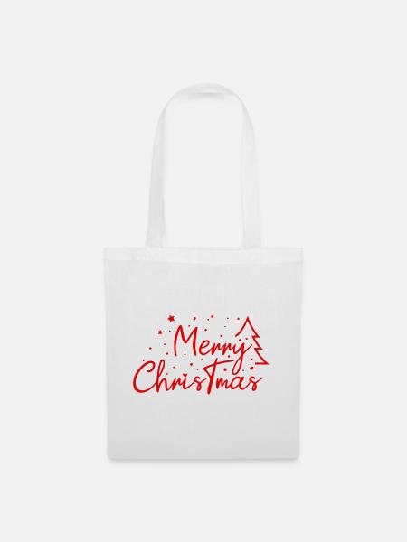 Merry Christmas - Stoffbeutel - Weiß