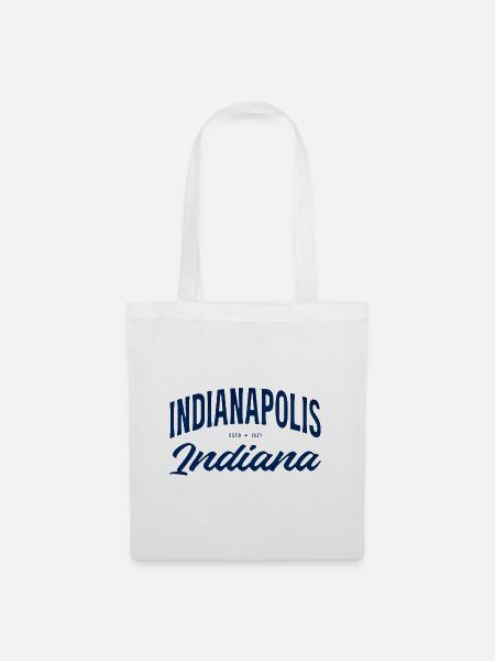 Indy Vintage Indianapolis Script - Stoffbeutel - Weiß