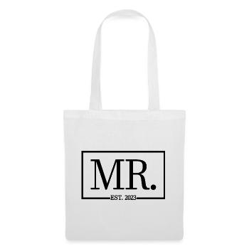 2023 Fiançailles pour la fête de mariage du marié - Sac en tissu - blanc - Devant