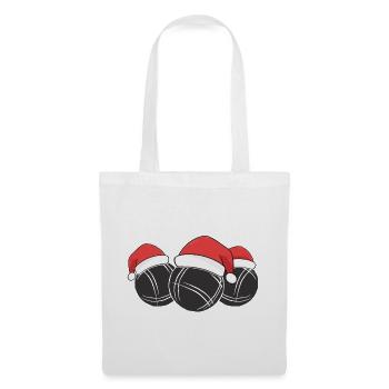 Boule Santa Tenue de pétanque pour Bouler pour boules - Sac en tissu - blanc - Devant