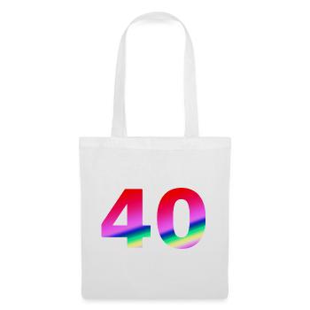 geburtstagsgeschenk, 40 Pinktöne - Stoffbeutel - Weiß - Vorne