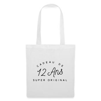 Cadeau 12 ans  - Sac en tissu - blanc - Devant