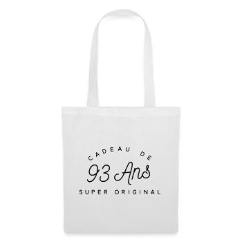 Cadeau 93 ans  - Sac en tissu - blanc - Devant