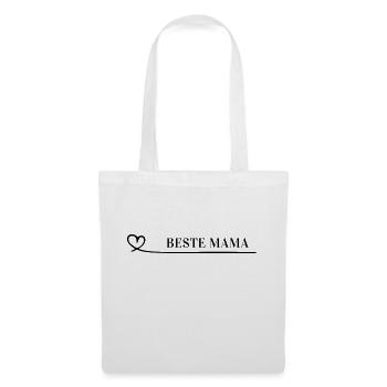 Beste Mama | Calligraphy Lettering With Heart - Stoffbeutel - Weiß - Vorne