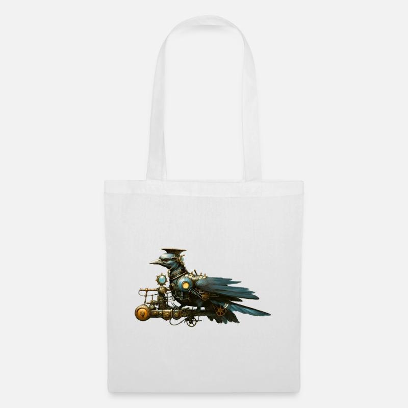 Oiseau Steampunk - Sac en tissu - blanc