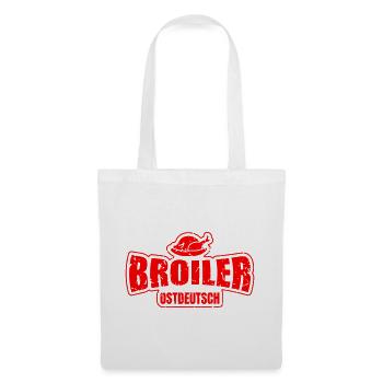 Broiler Ostdeutsch - Designfarbe frei wählbar! - Stoffbeutel - Weiß - Vorne