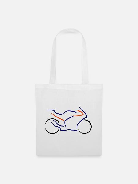 Moto Supersport Contours Multicolore - Sac en tissu - blanc