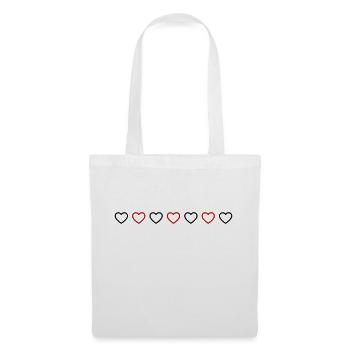 Ligne de symbole de cœurs - Sac en tissu - blanc - Devant