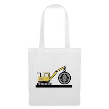 Excavatrice - Sac en tissu - blanc - Devant