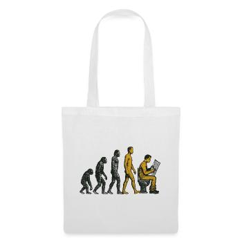 Evolution zum Klo-Mann Grunge Lustig - Stoffbeutel - Weiß - Vorne