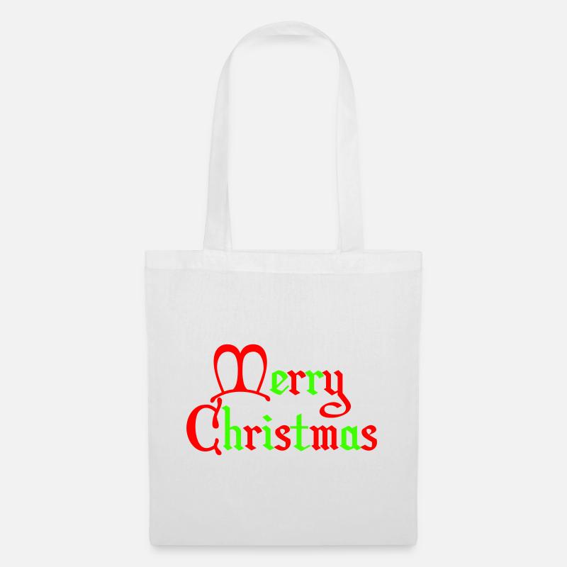Merry Christmas Gothic Script - Tote Bag - white