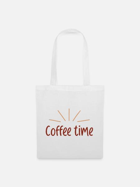 Retro Sunshine Time Kaffee - Stoffbeutel - Weiß